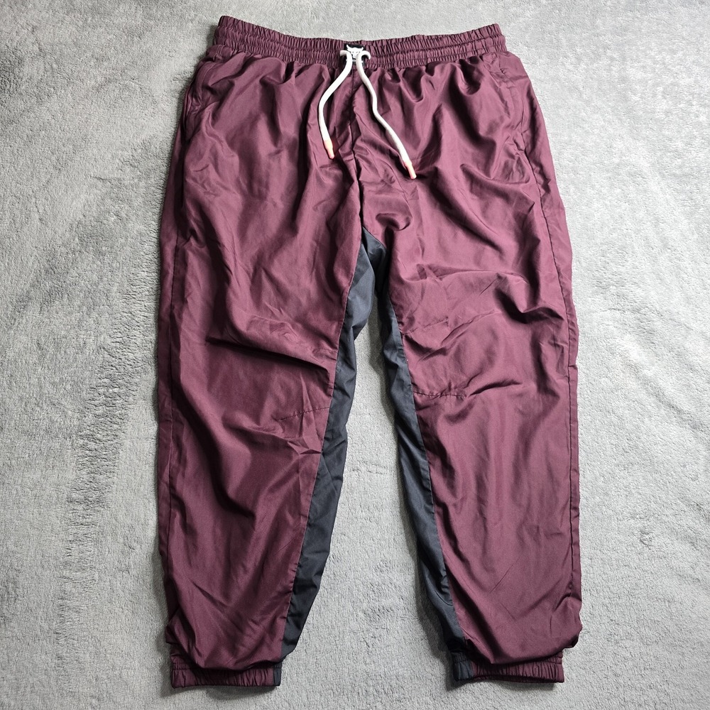 UNDER ARMOUR Project Rock Jogger Pants Medium Womens XL Maroon Black Woven